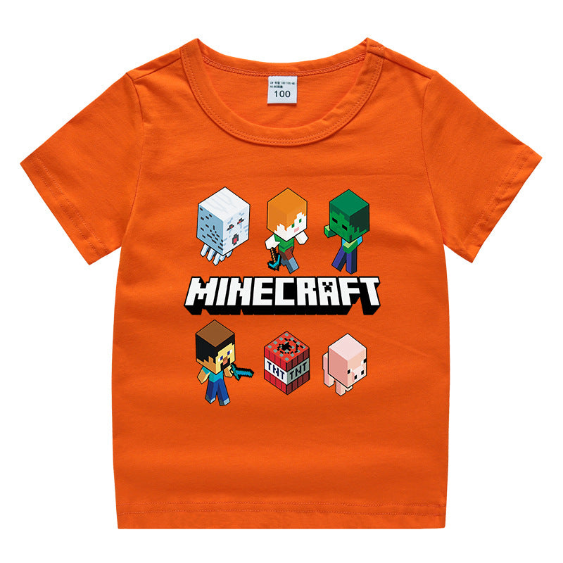 Summer short sleeved T-shirt for boys and girls made of cotton