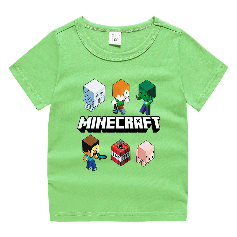 Summer short sleeved T-shirt for boys and girls made of cotton