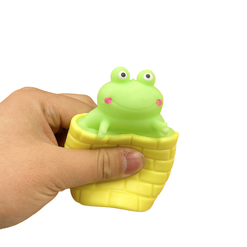 Frog Vent Cup Decompression Toy Trickery Well Frog Squeeze Knead Happy Children's Toy