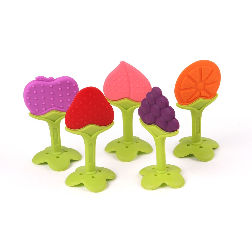 1 pcs Baby Colorful Silicone Fruit Teether Teething Kids Feeding Toddler Teeth Soothing Gum Oral Hygiene Baby Care