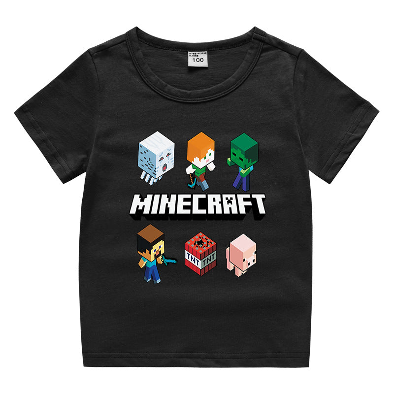 Summer short sleeved T-shirt for boys and girls made of cotton