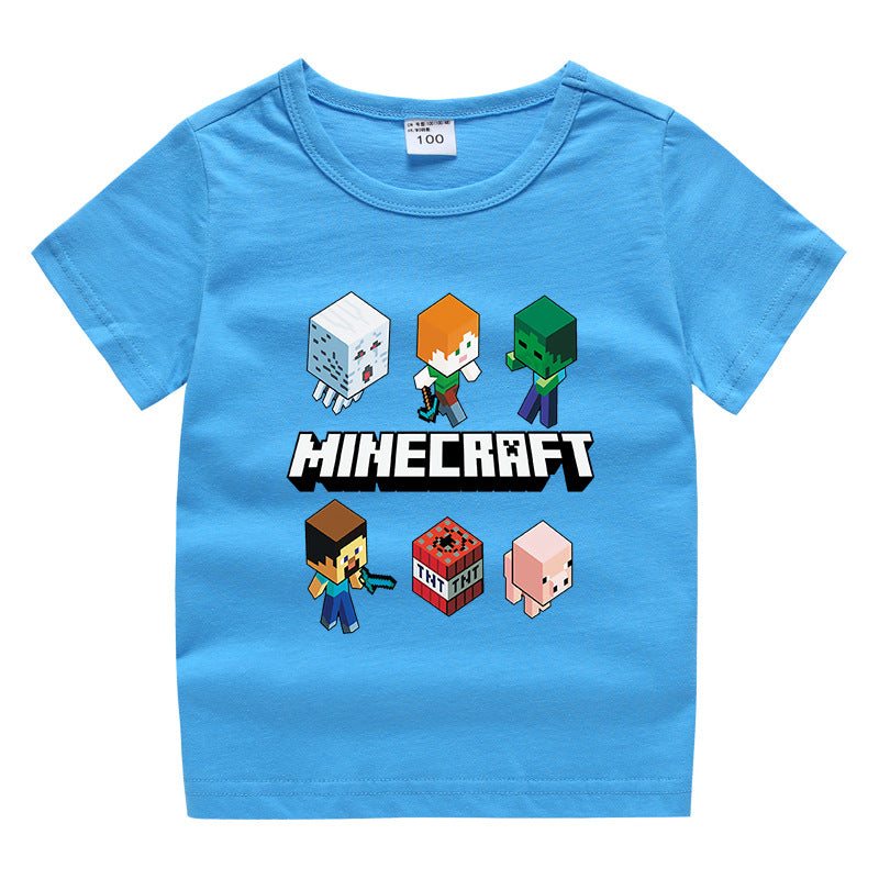 Summer short sleeved T-shirt for boys and girls made of cotton