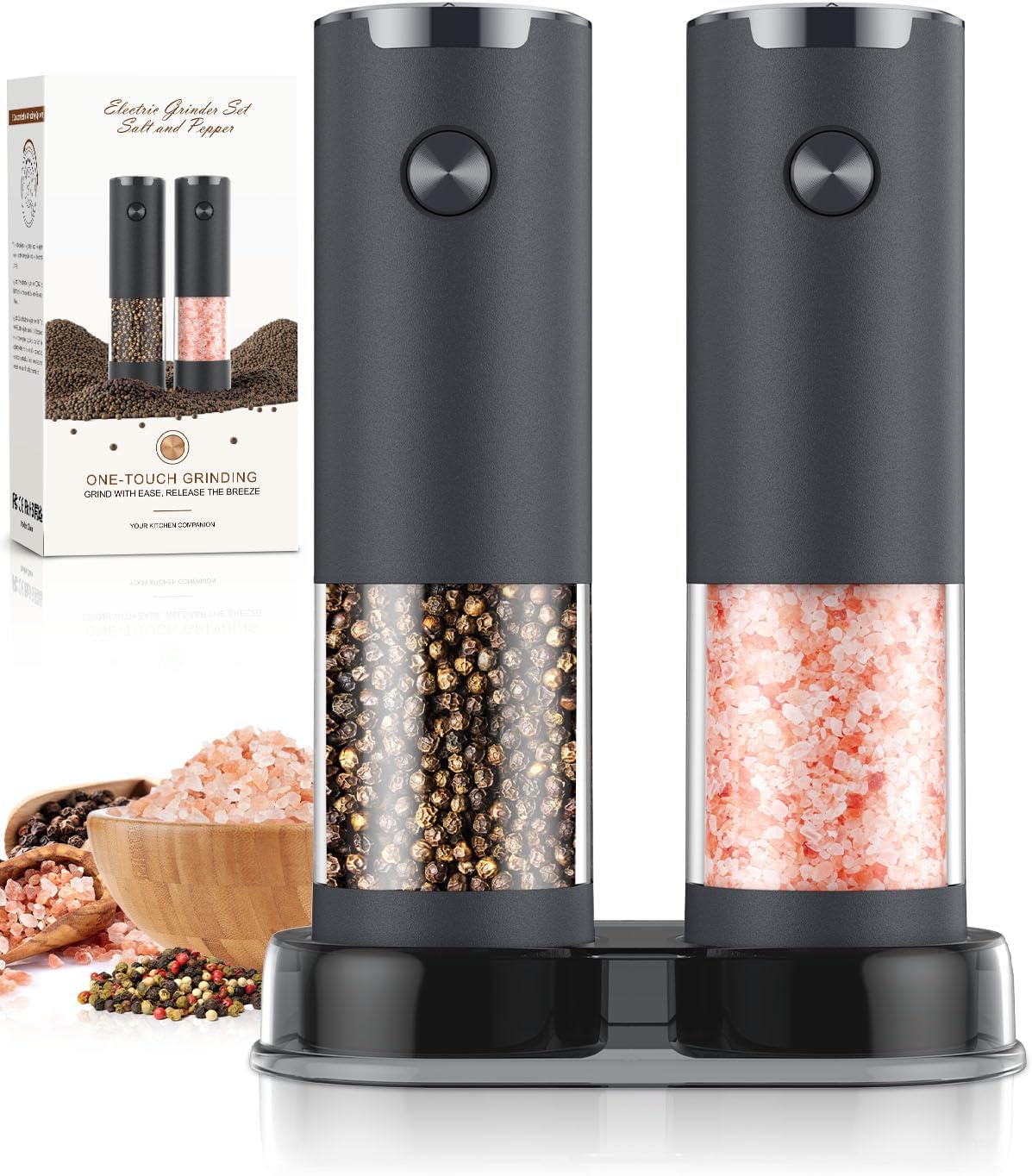 Electric Salt and Pepper Grinder Set 