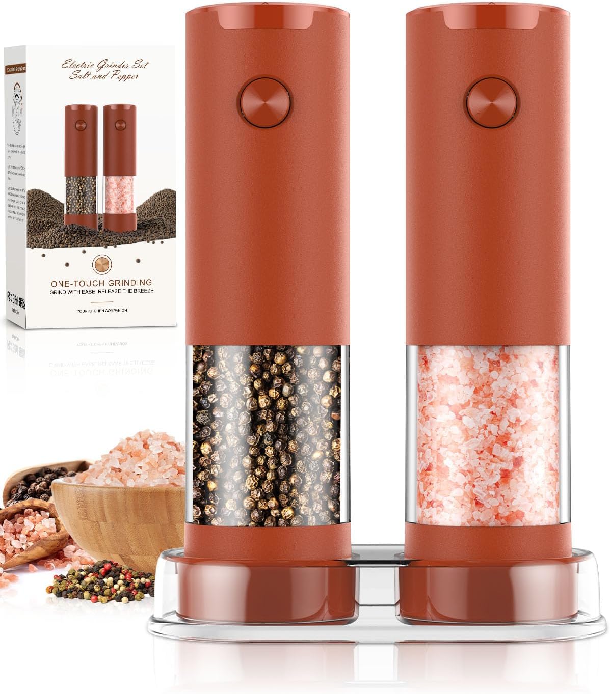 Electric Salt and Pepper Grinder Set 