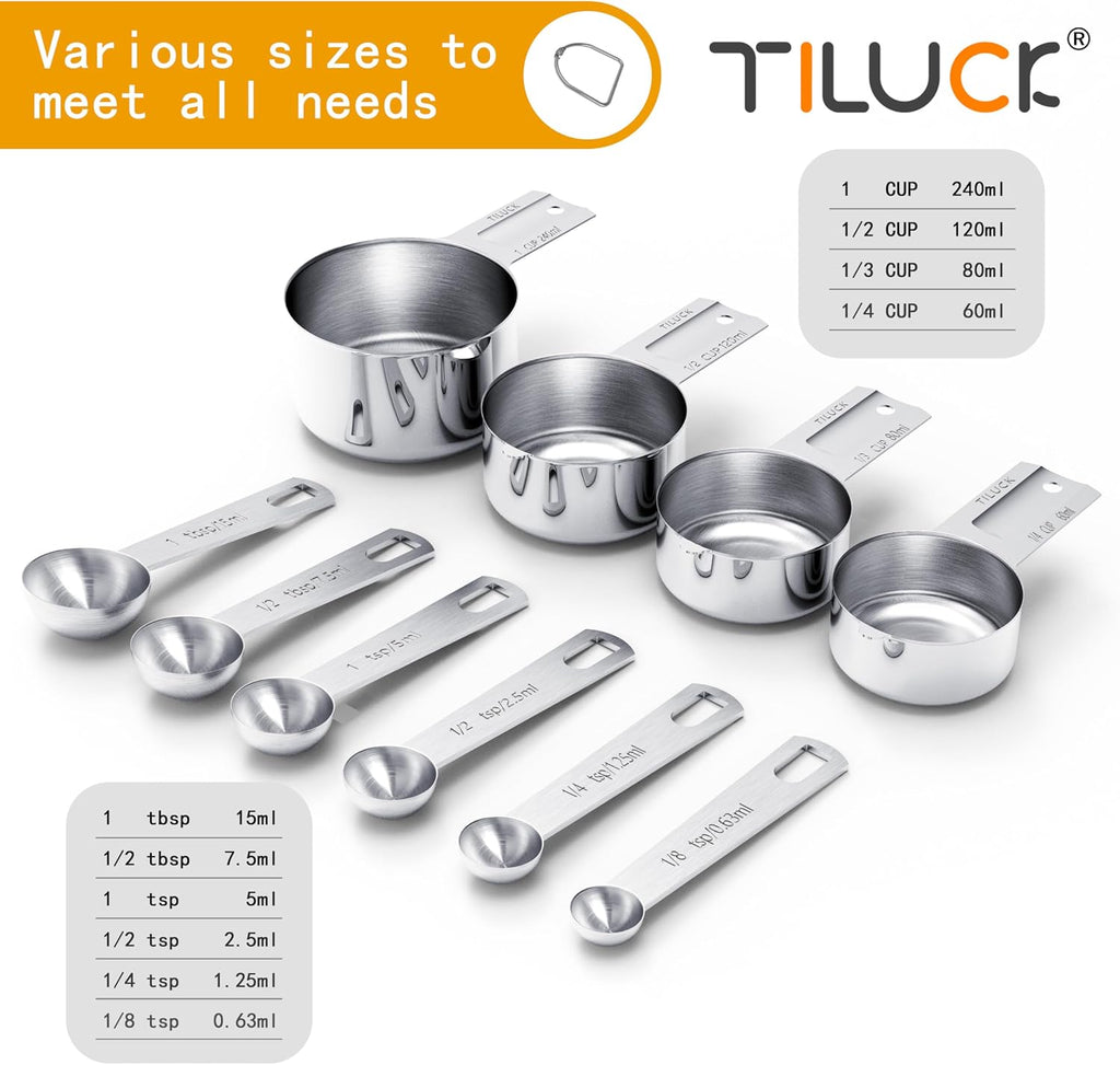 Stainless Steel Measuring Cups & Spoons Set