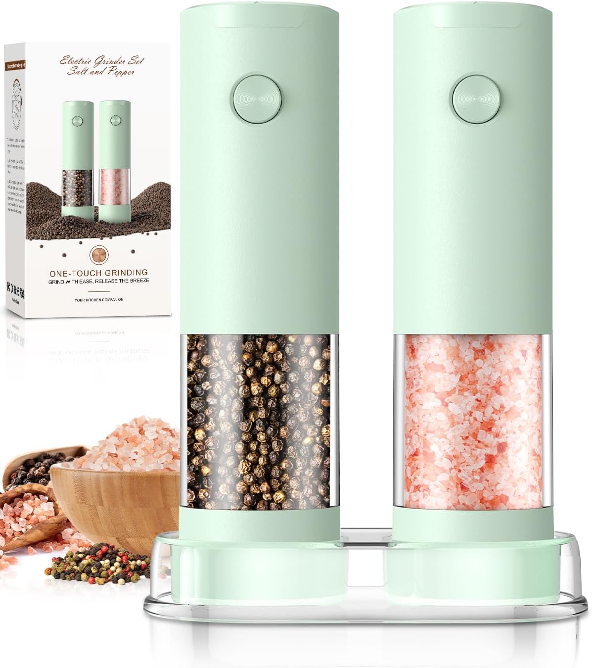 Electric Salt and Pepper Grinder Set 