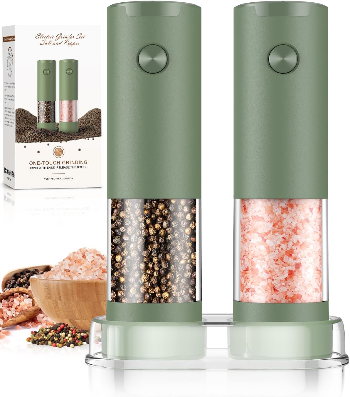Electric Salt and Pepper Grinder Set 