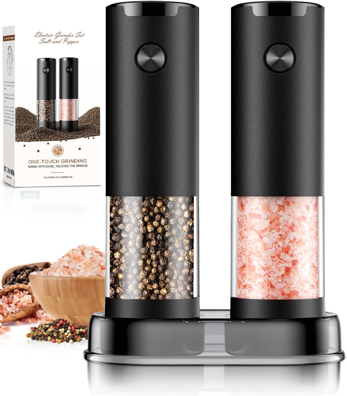 Electric Salt and Pepper Grinder Set 