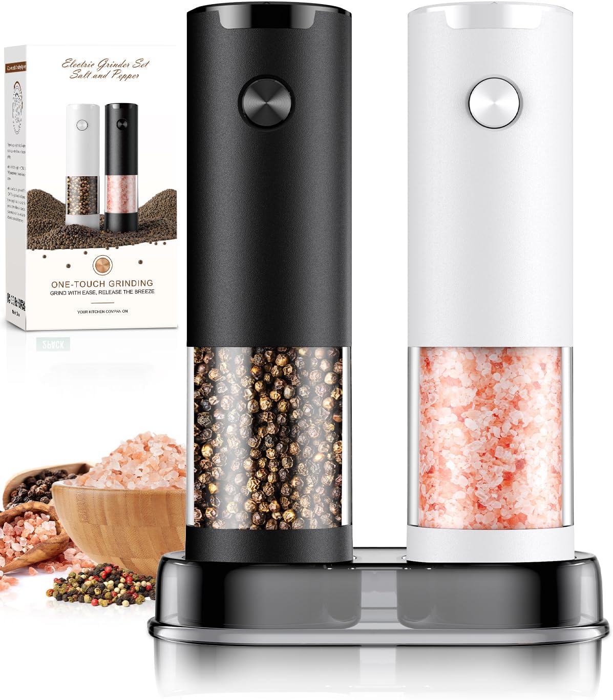 Electric Salt and Pepper Grinder Set 