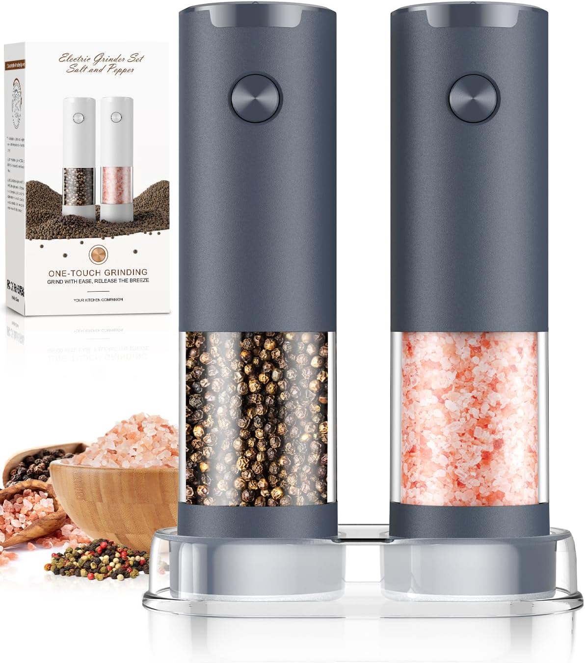 Electric Salt and Pepper Grinder Set 