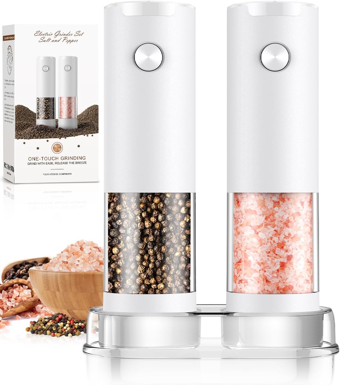 Electric Salt and Pepper Grinder Set 