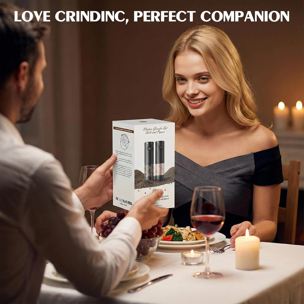 Electric Salt and Pepper Grinder Set 