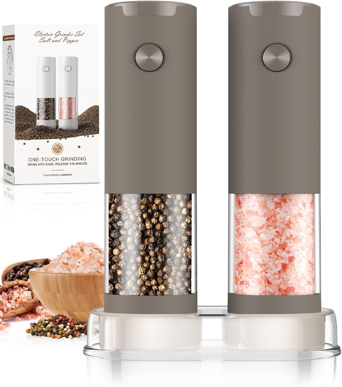 Electric Salt and Pepper Grinder Set 