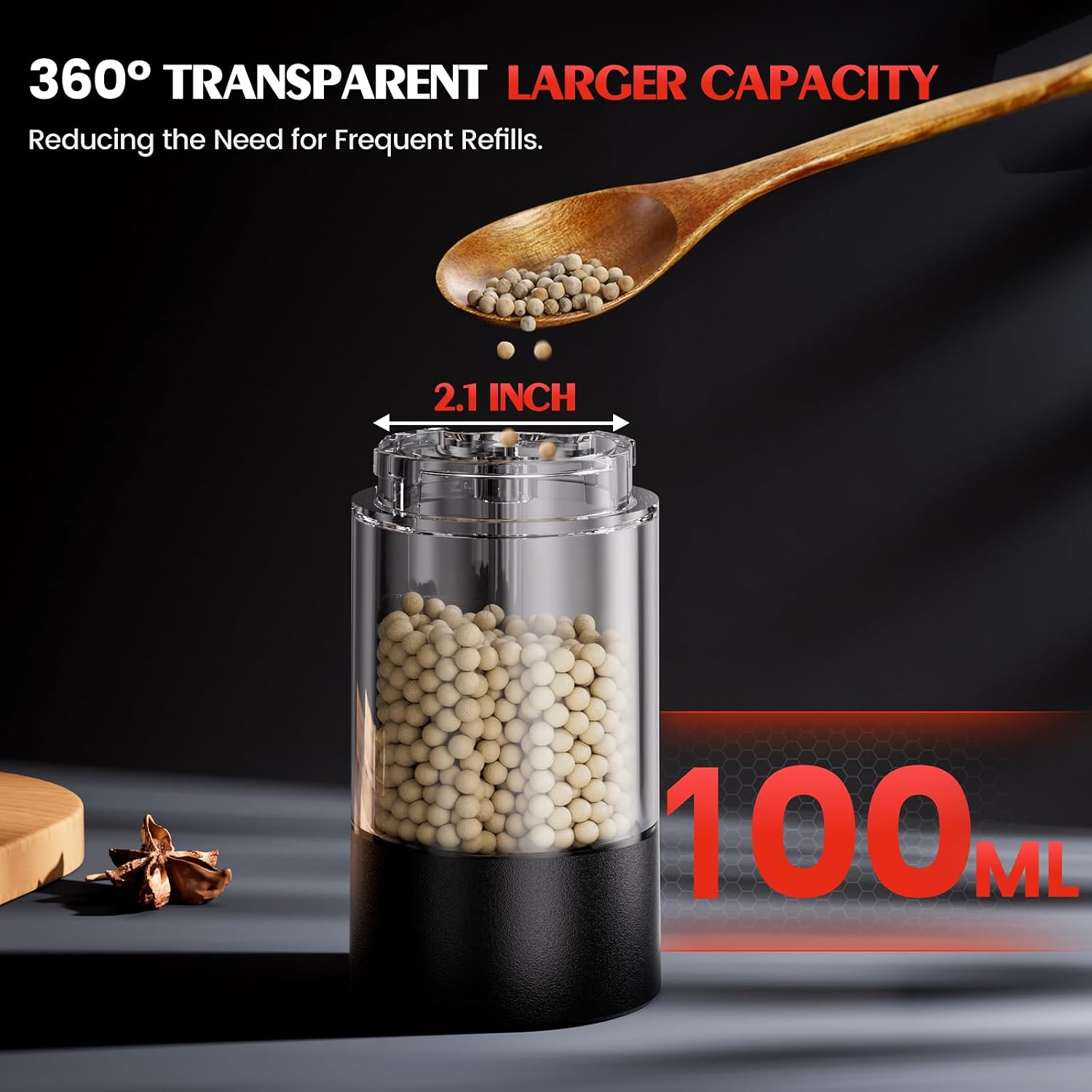 Electric Salt and Pepper Grinder Set 