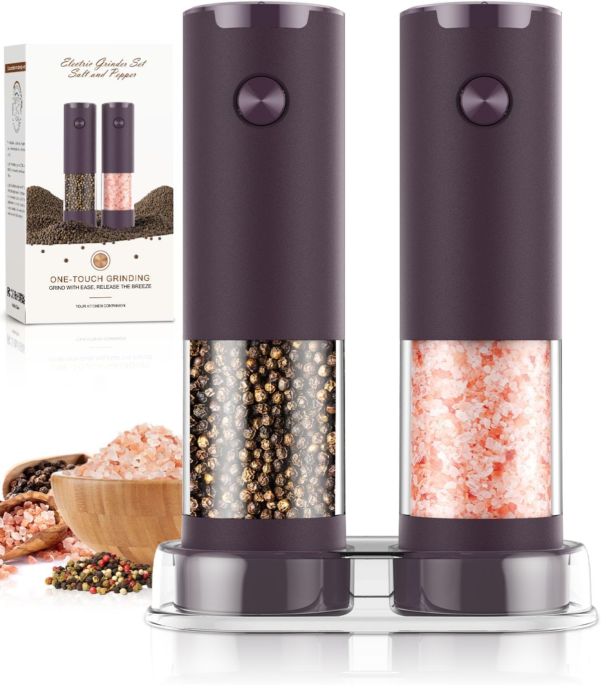 Electric Salt and Pepper Grinder Set 