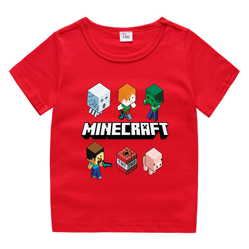 Summer short sleeved T-shirt for boys and girls made of cotton