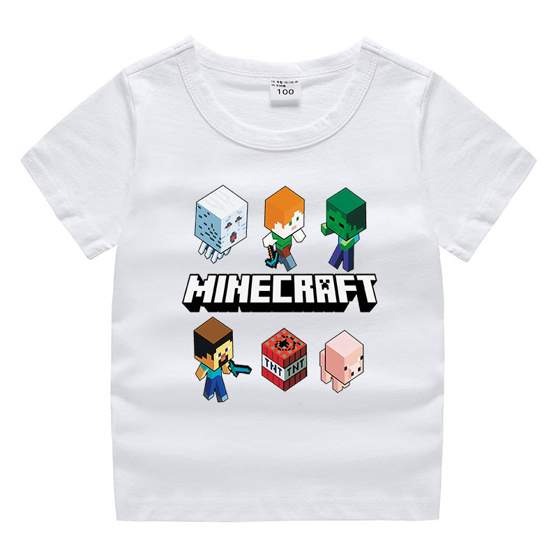 Summer short sleeved T-shirt for boys and girls made of cotton