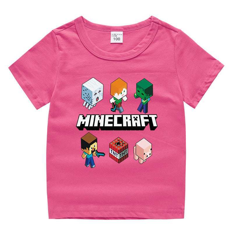 Summer short sleeved T-shirt for boys and girls made of cotton