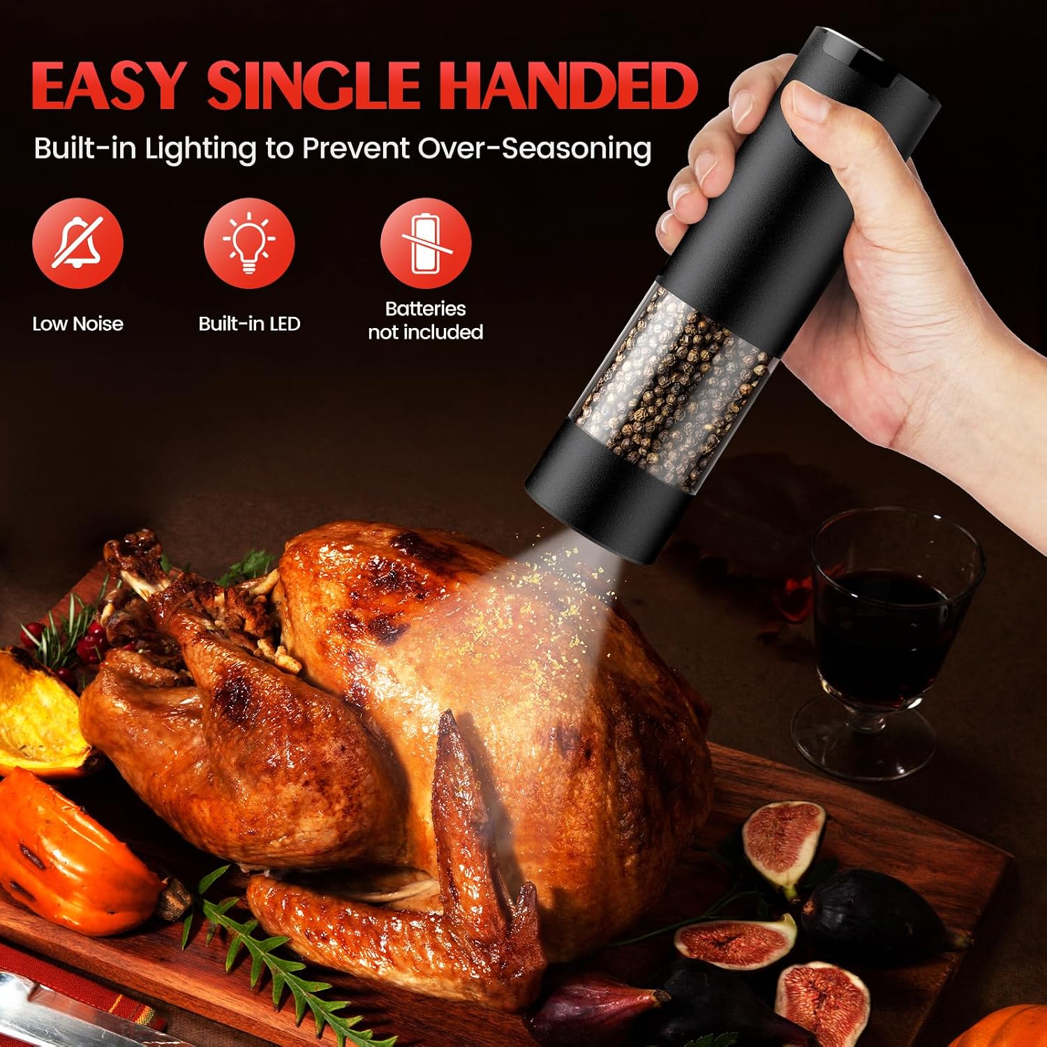 Electric Salt and Pepper Grinder Set 
