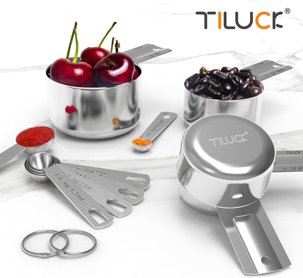 Stainless Steel Measuring Cups & Spoons Set