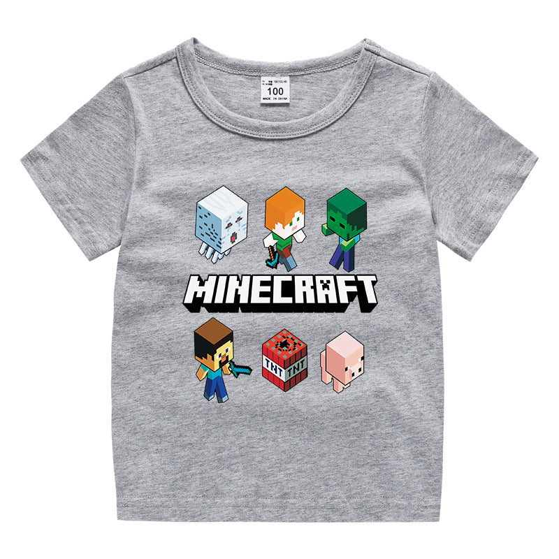 Summer short sleeved T-shirt for boys and girls made of cotton