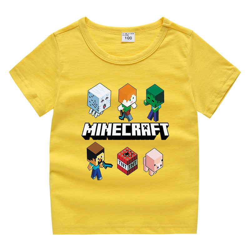 Summer short sleeved T-shirt for boys and girls made of cotton