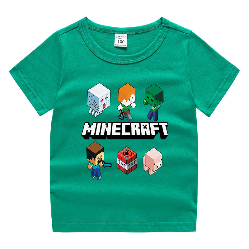Summer short sleeved T-shirt for boys and girls made of cotton