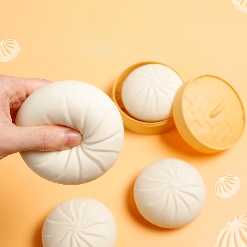 Simulation Steamed Buns Pinch Music To Vent Steamer Buns Creative Spoof Tricky Toy Rebound Barbecued Pork Buns