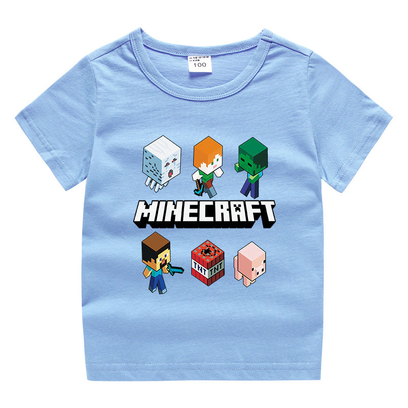 Summer short sleeved T-shirt for boys and girls made of cotton