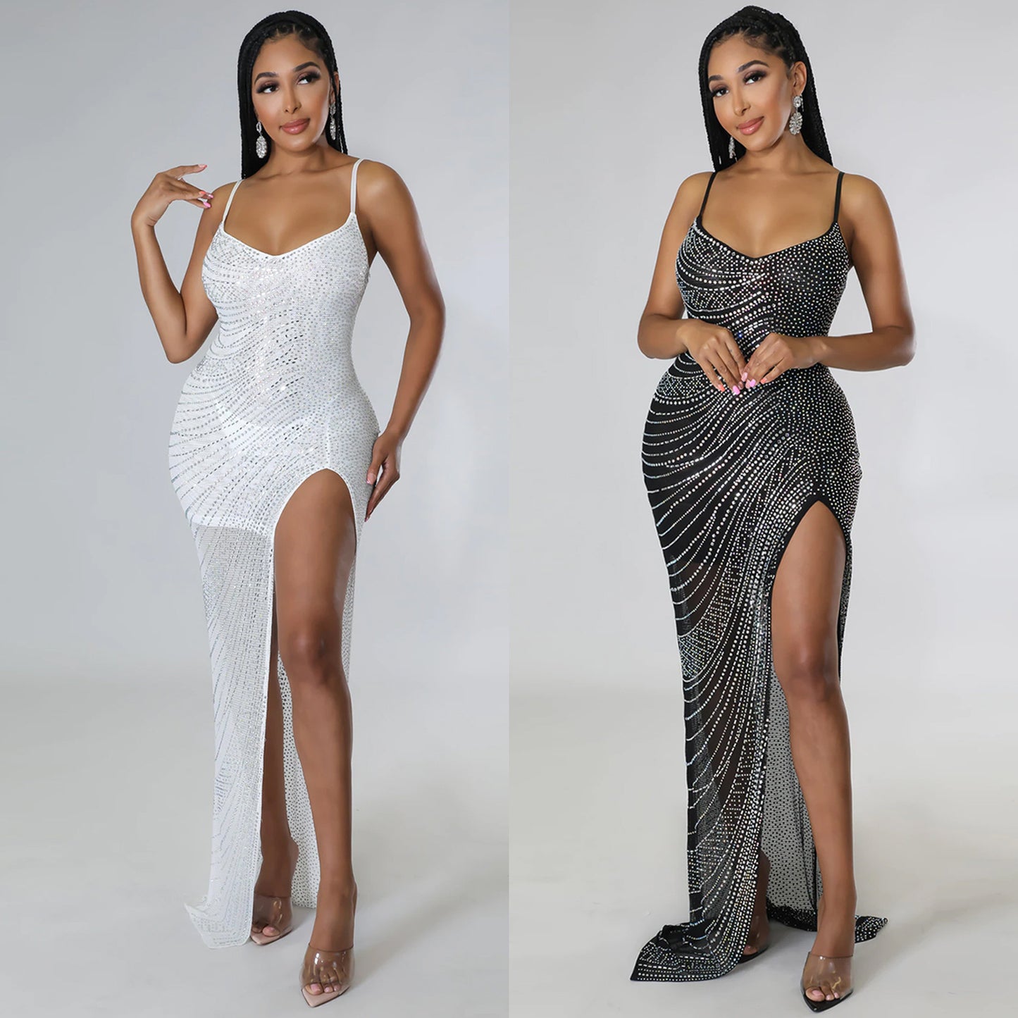Rhinestone Strap Dress for Women
